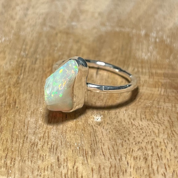 NWOT Natural Raw Ethiopian Opal 925 Sterling Silver Ring - Picture 6 of 16
